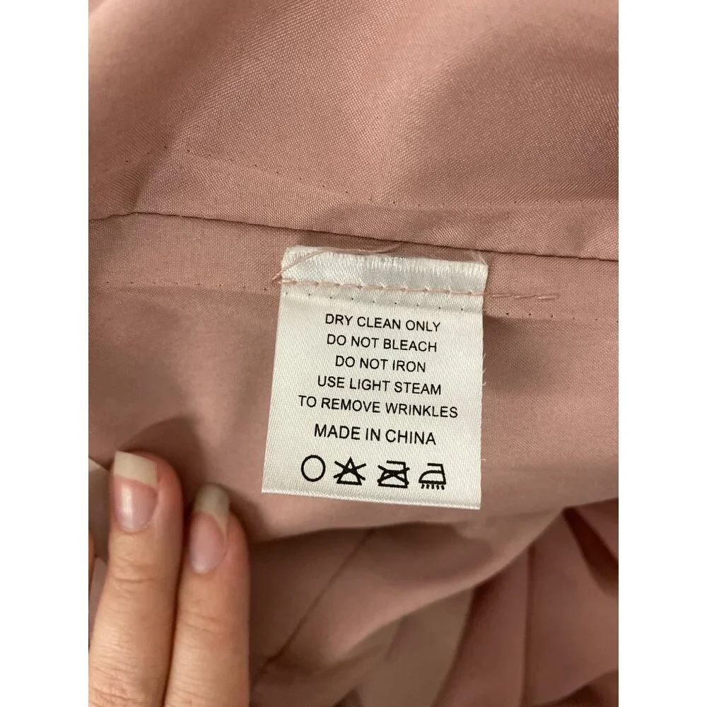 Azazie Womens A2 One-Shoulder Pleated Gown Blush Pink - Picture 15 of 16